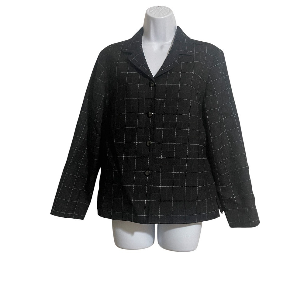 Pendleton Plaid Wool Blazer Petite Career Office Button Front Jacket 10‎